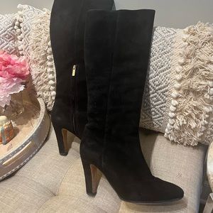 Jimmy Choo Suede Calf Boot with Gold Zip (size 38)